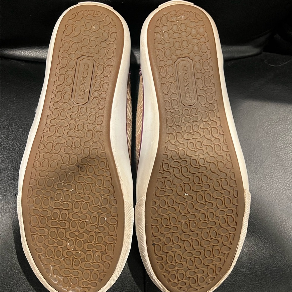 Coach Women's Sneakers in Purple and Tan - Picture 6 of 6